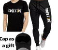 Men Black Dri Fit Free Fire Track Suit 3Pcs With Cap